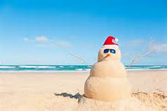 Snowman on beach